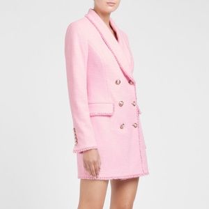 Rebecca Valance Garance Pink Tweed Blazer mini dress